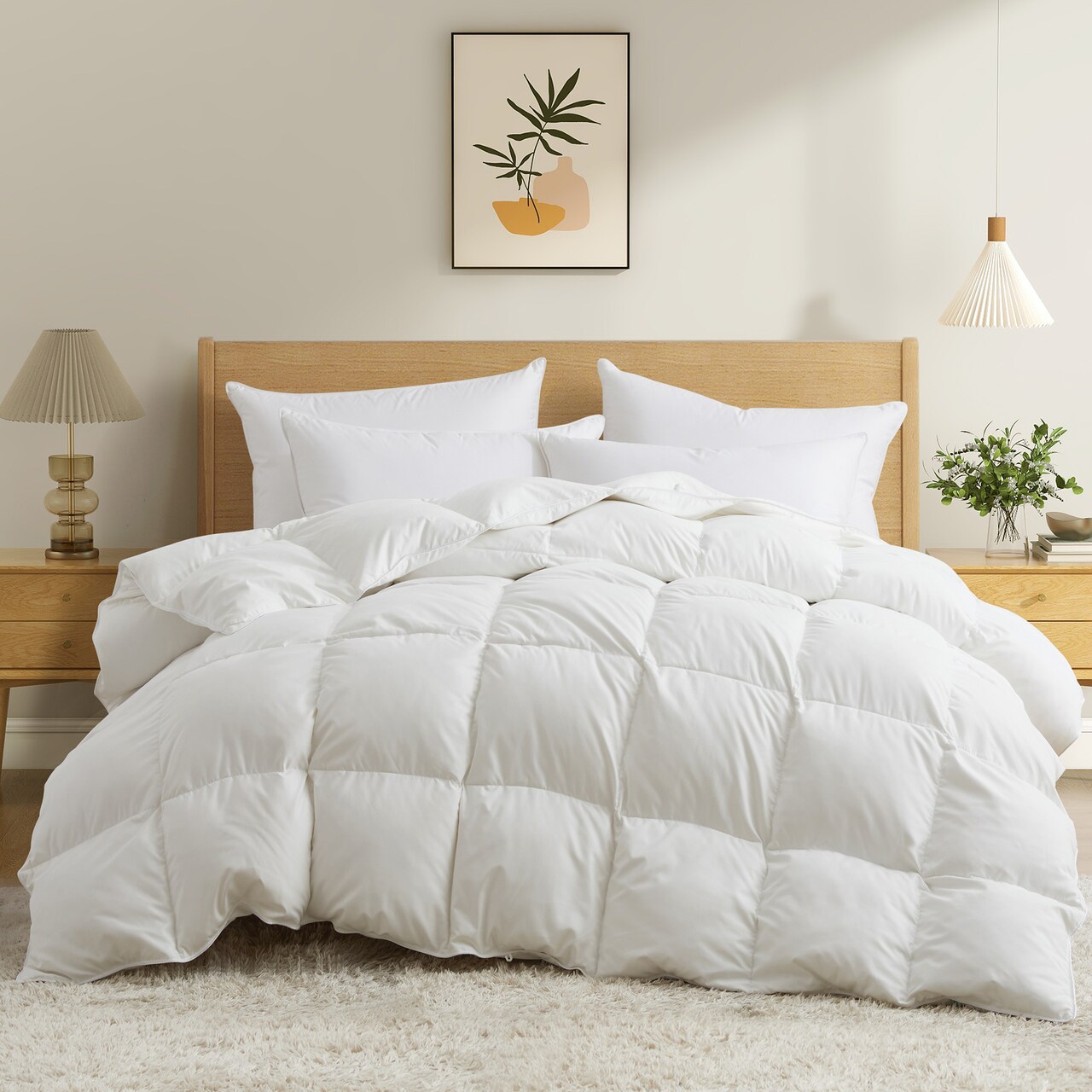 Puredown Winter Down Comforter Heavyweight Quilted Ultra Soft Twin Full King